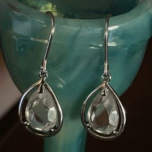 Crystal/silver drop earrings
